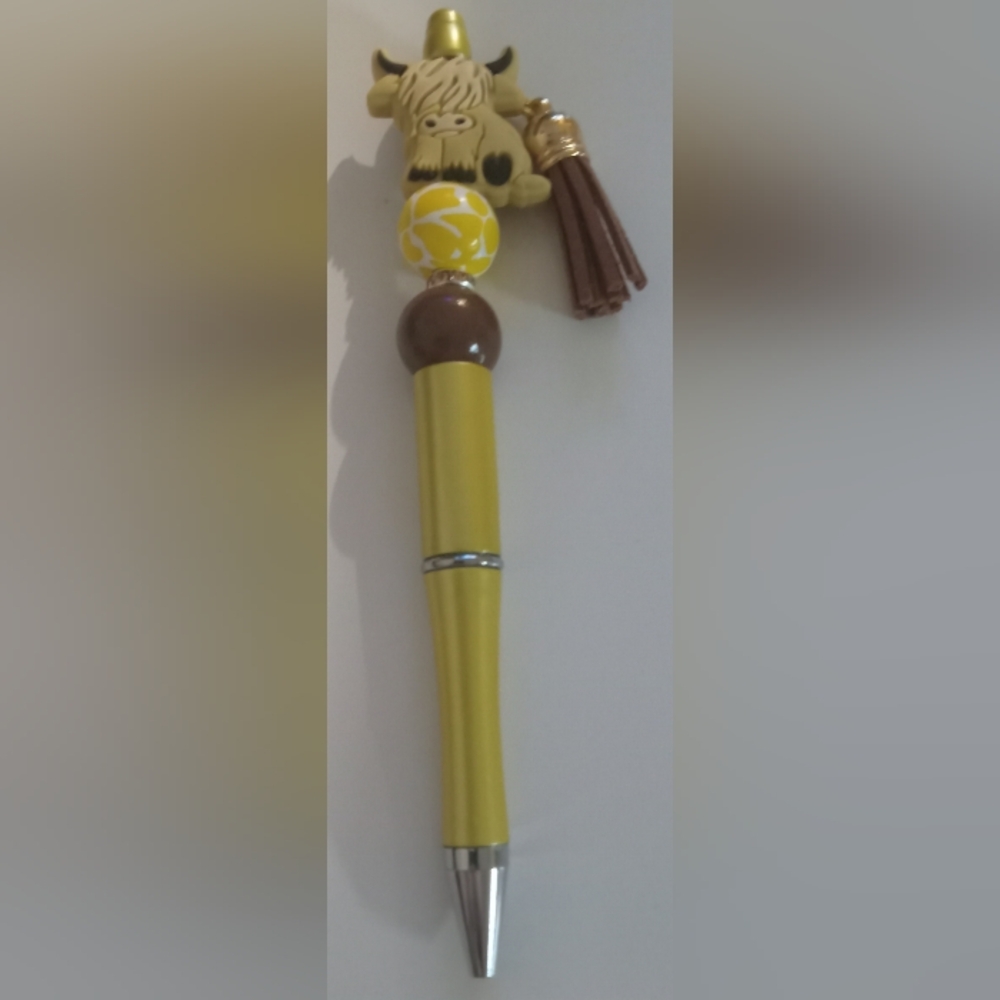 Cow beaded ink pen with tassel - Picture 3 of 4